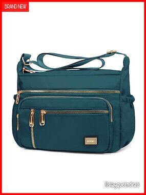 Waterproof Multi-Pocket Crossbody Shoulder Messenger Bag Polyester